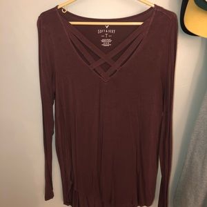 American Eagle purple long sleeve